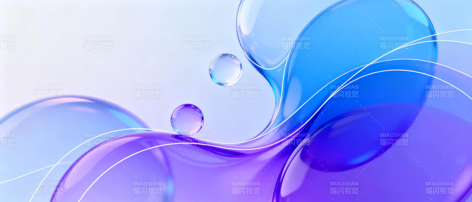 流动的蓝紫光波图片