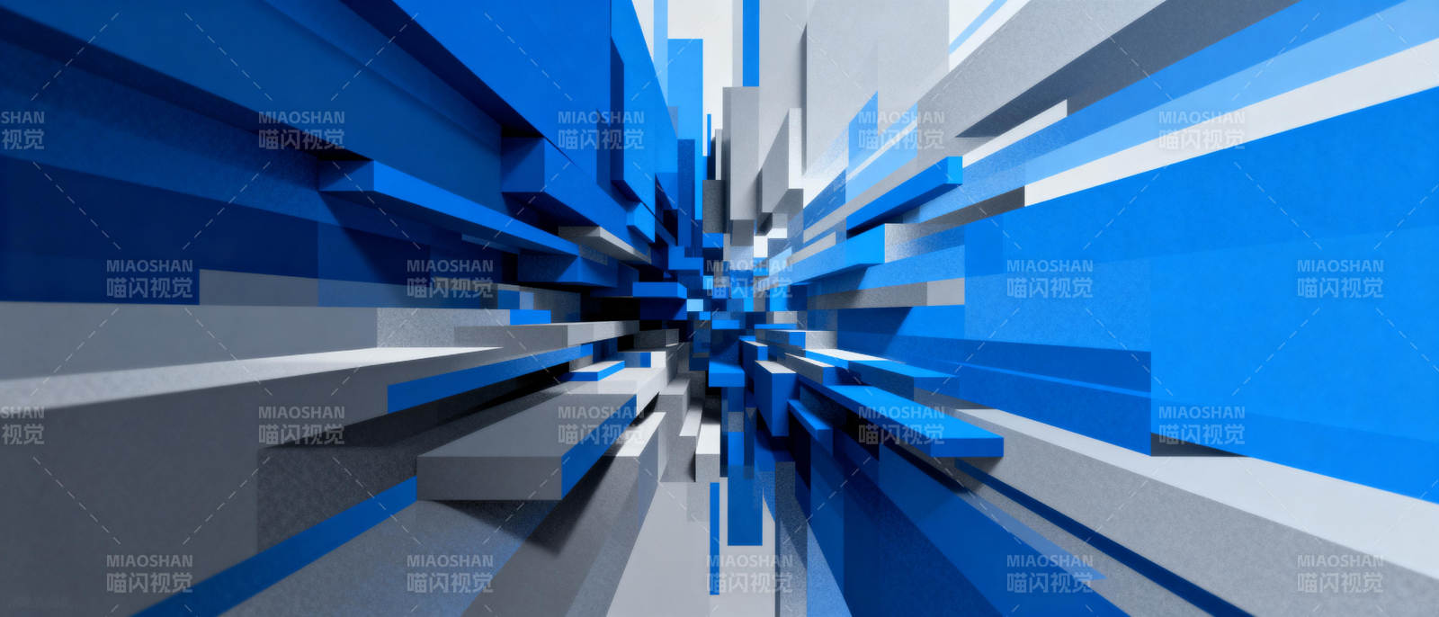 蓝色几何爆炸图片