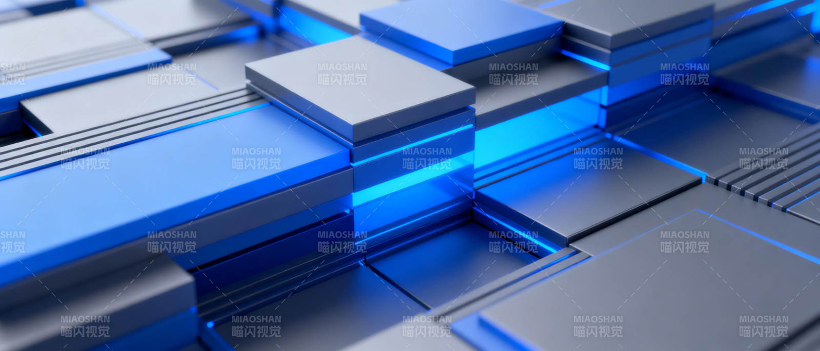 蓝色科技方块图片
