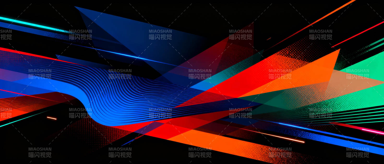 炫彩几何流光图片