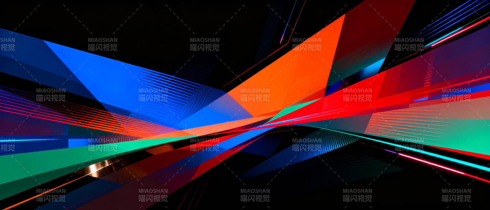 炫彩几何光影图片