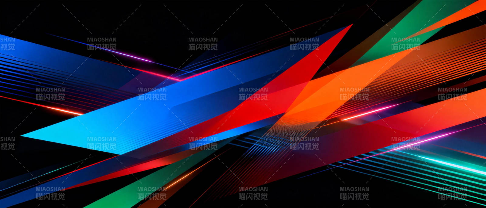 炫彩几何光影图片