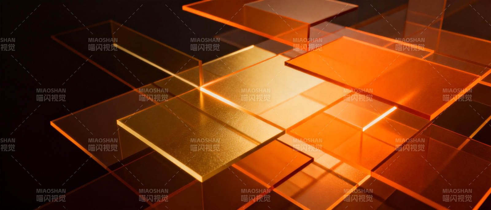 橙色几何光影图片