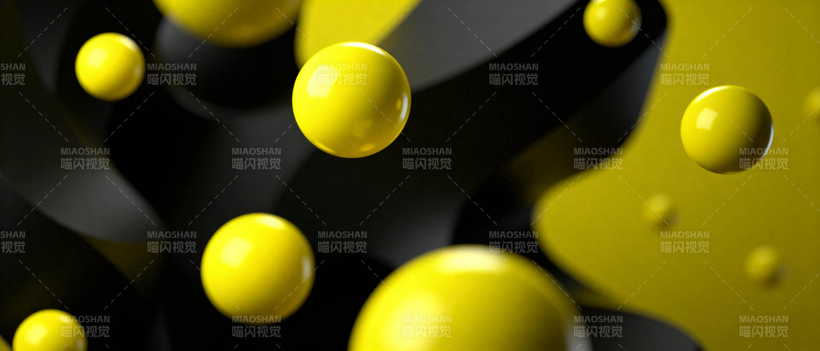 黄黑球体艺术构图图片