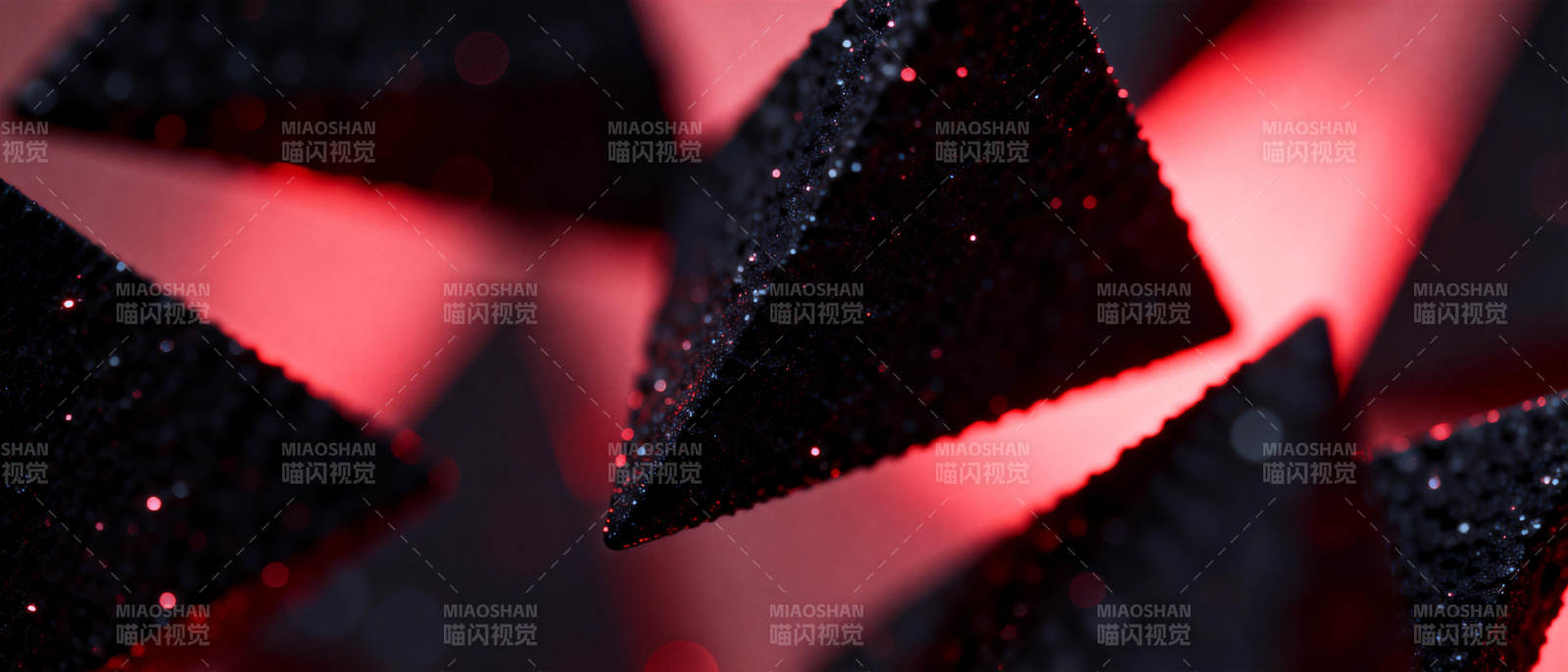 黑红三角光影图片