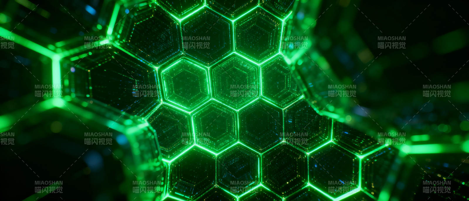 绿色蜂巢科技感图片