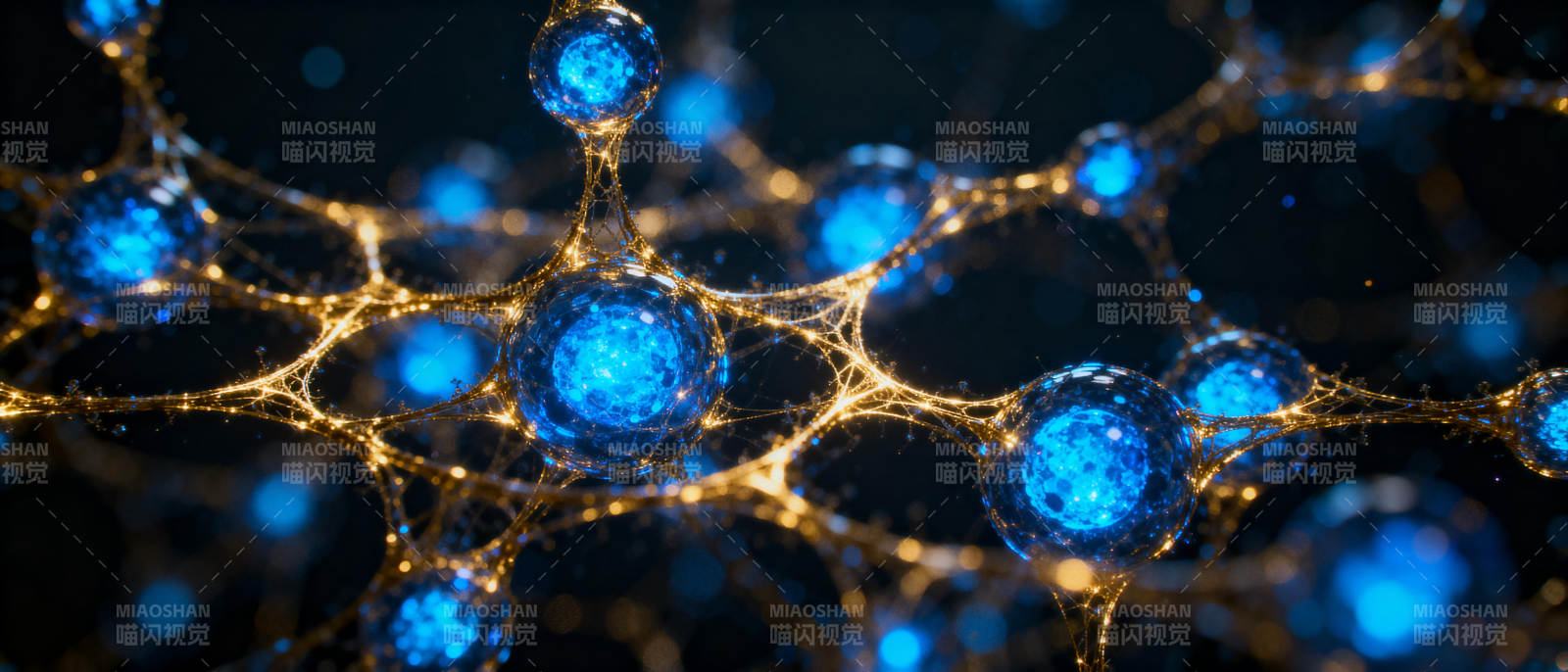 蓝色光点网络结构图片
