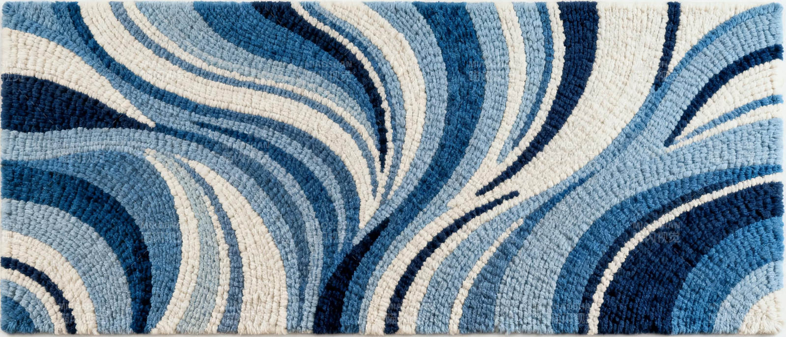 蓝白波浪地毯图片