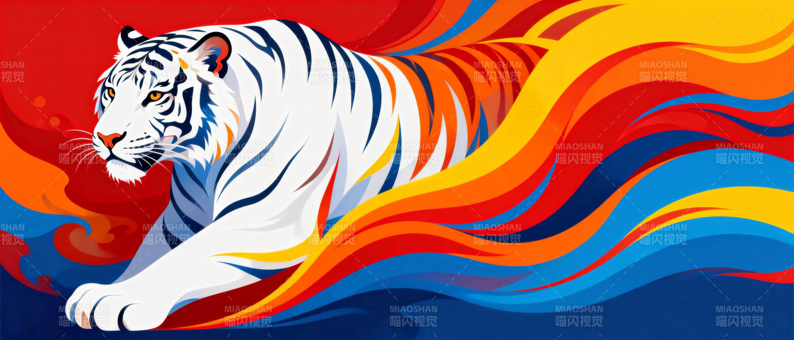 白虎烈焰图图片