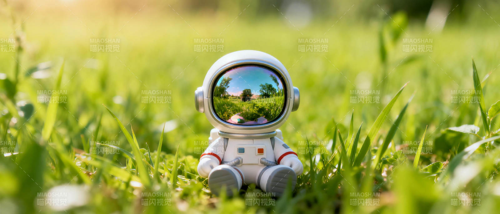 宇航员草地上图片