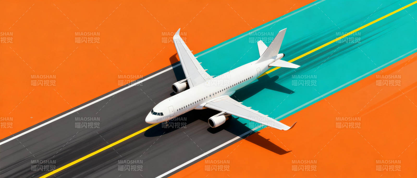 飞机跑道起飞瞬间图片