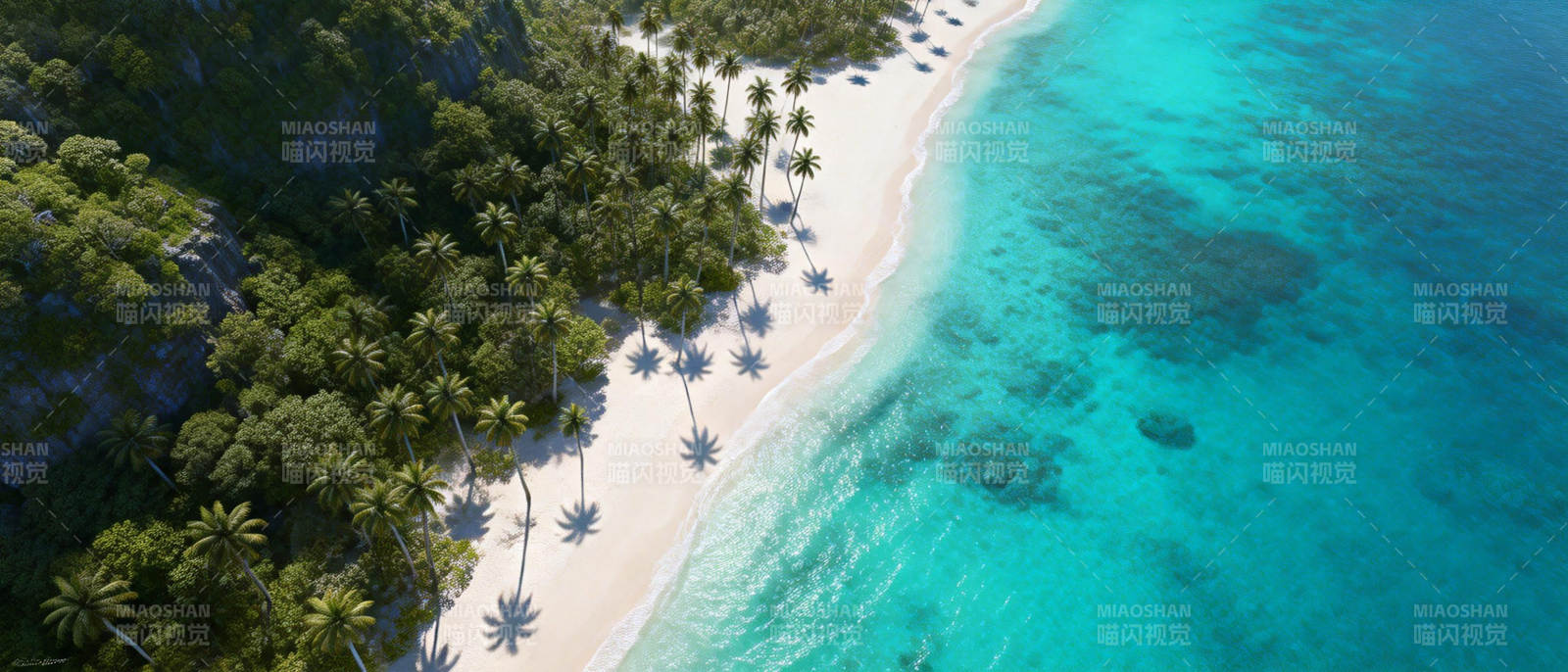 碧海白沙椰林岸图片
