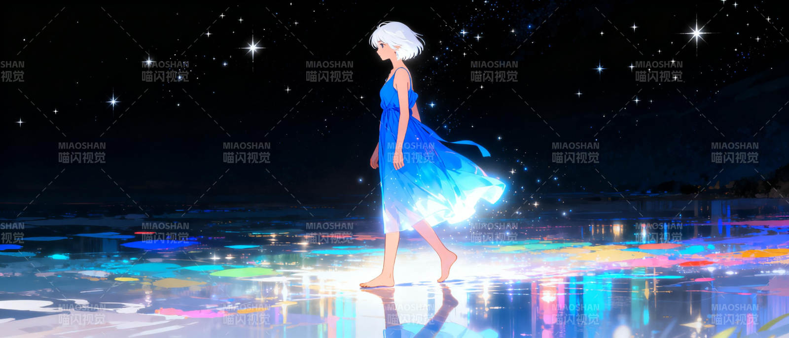 星夜蓝裙行图片