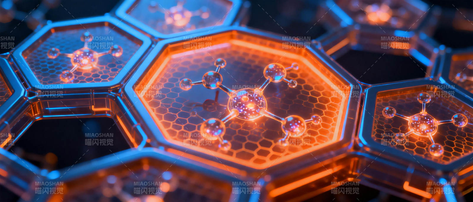 分子结构光影图图片