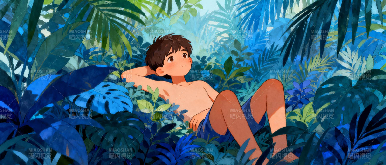 丛林少年静憩图片