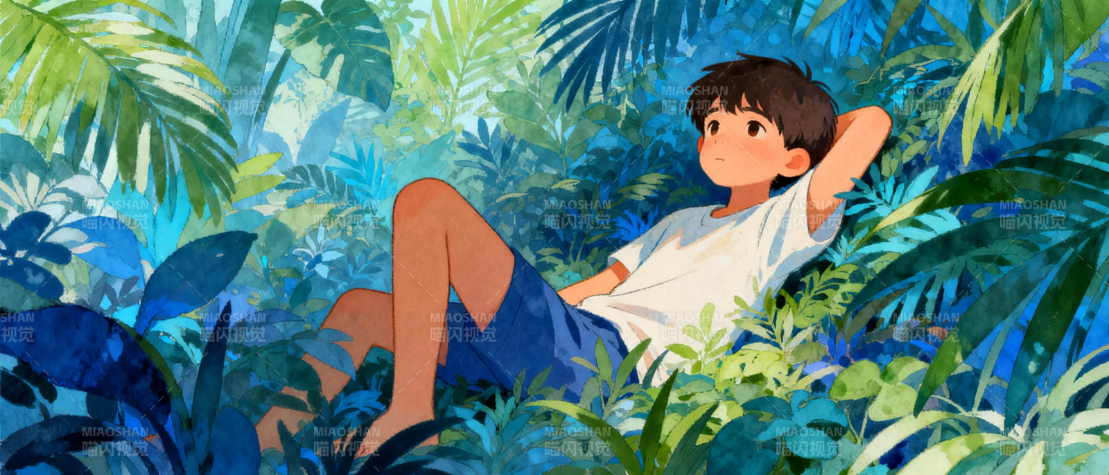 丛林中的少年图片