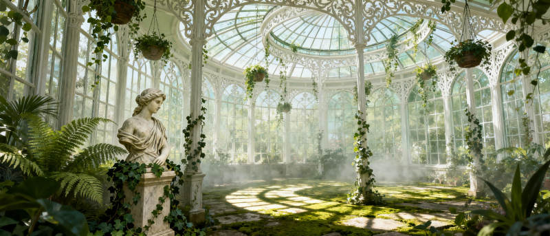 温室花园静谧景图片