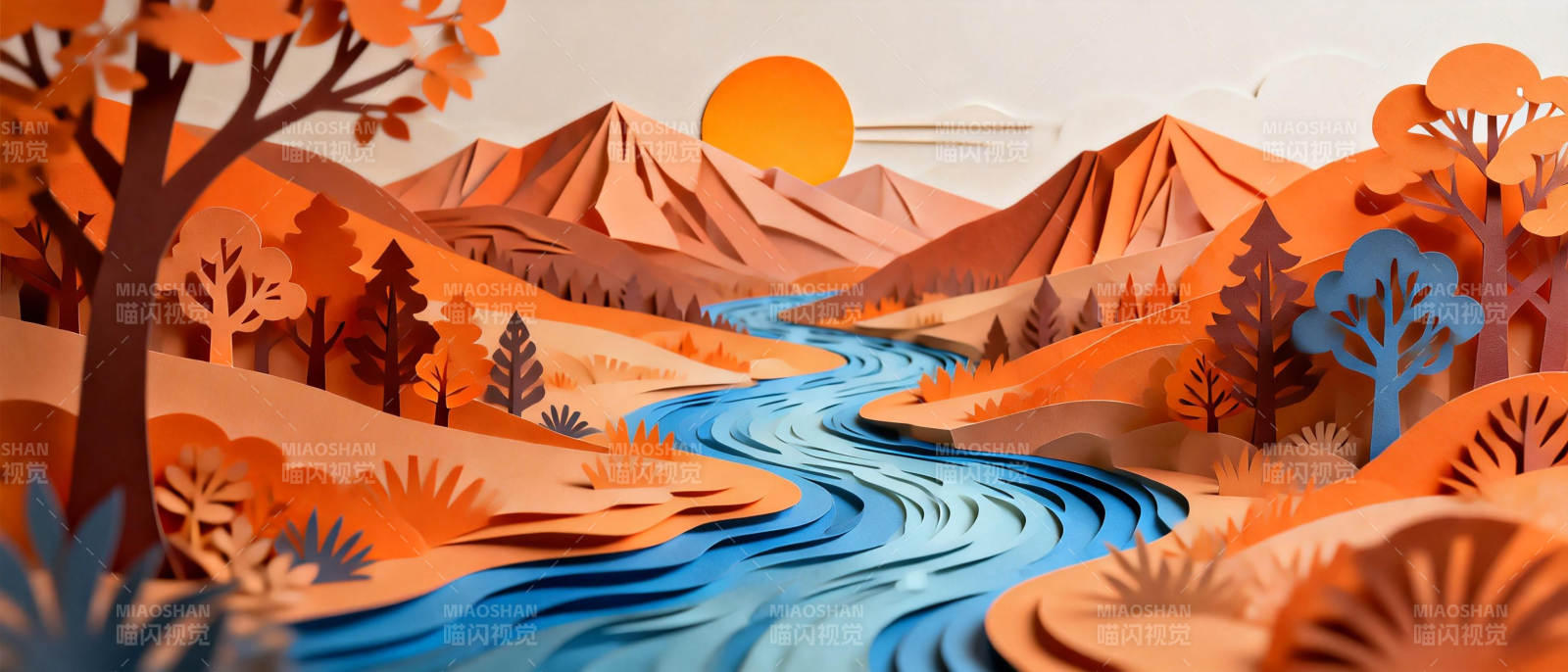 秋日山河图图片