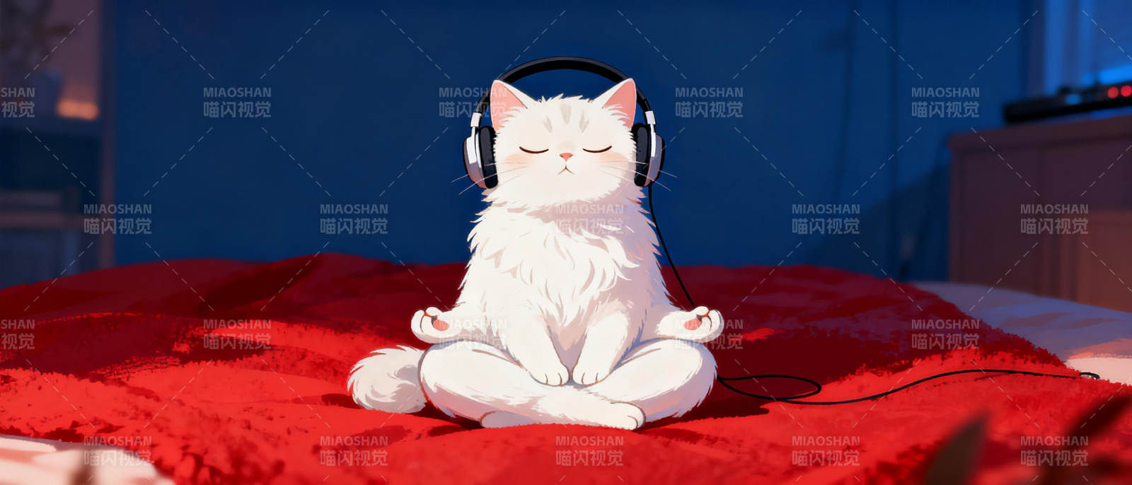 猫咪静听音乐图片