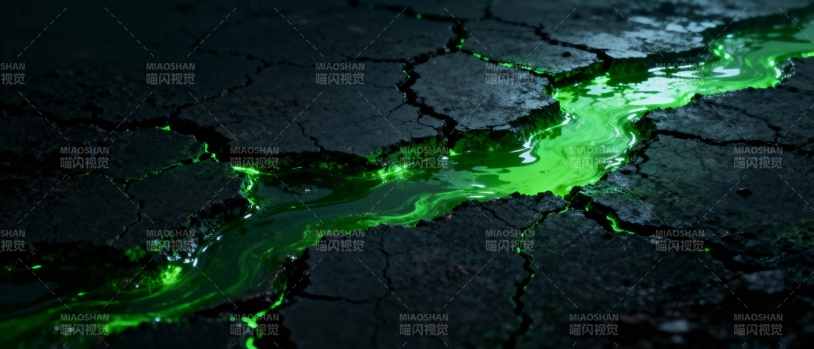 荧光绿裂痕图片