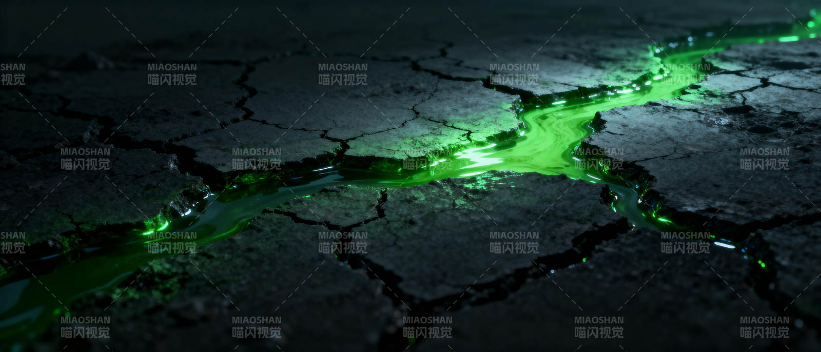 荧光绿裂痕图片