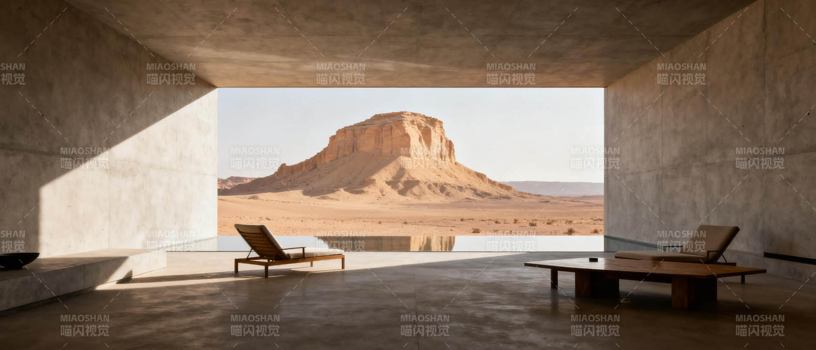 沙漠中的现代居所图片