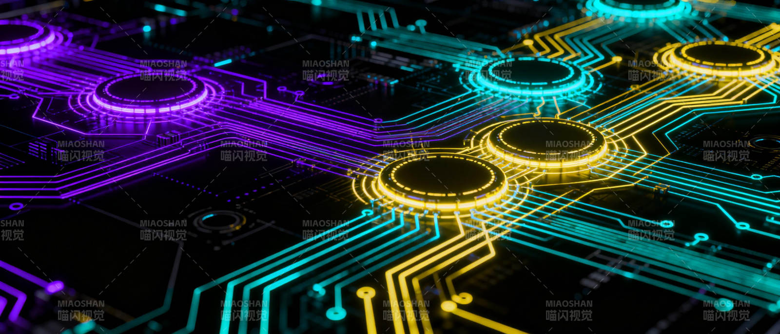 炫彩电路板图片