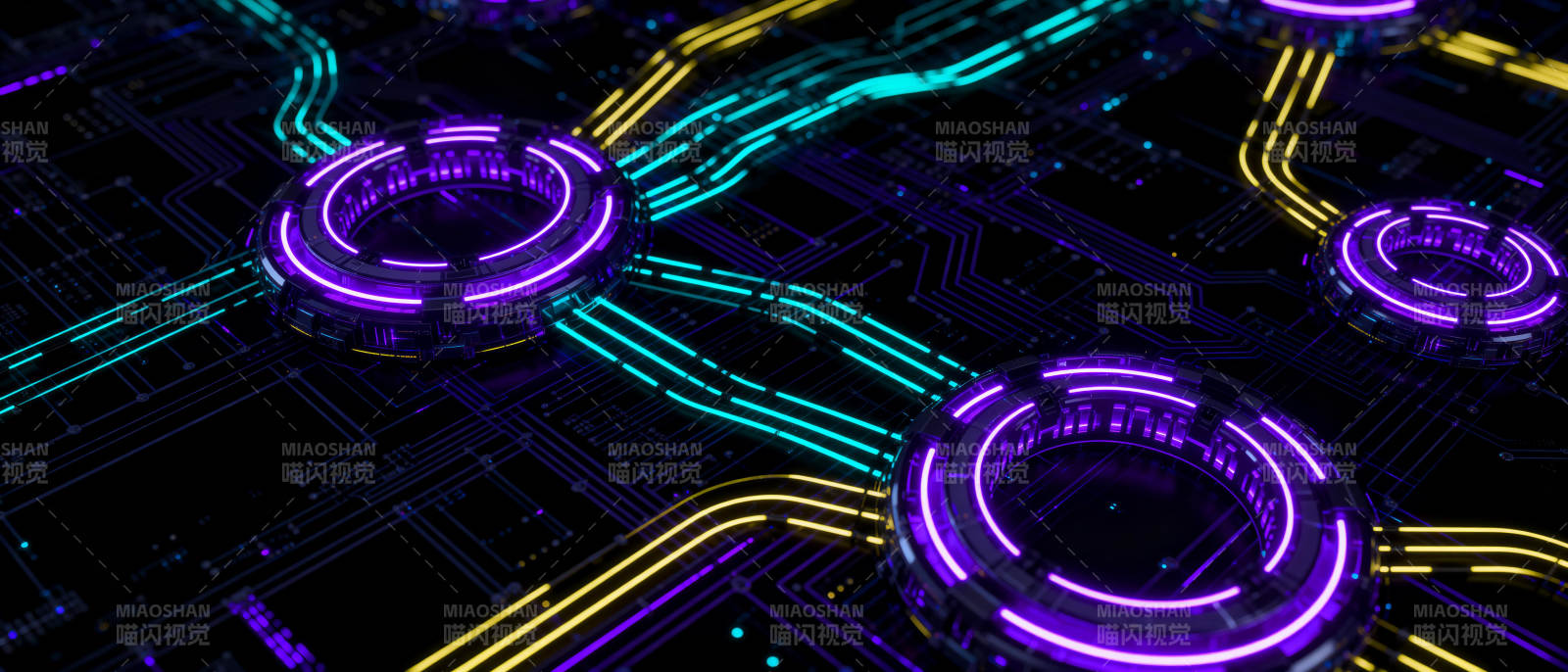霓虹电路光效图片