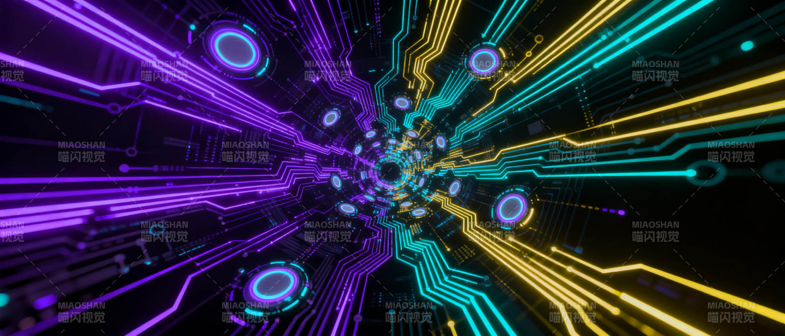 霓虹电路隧道图片