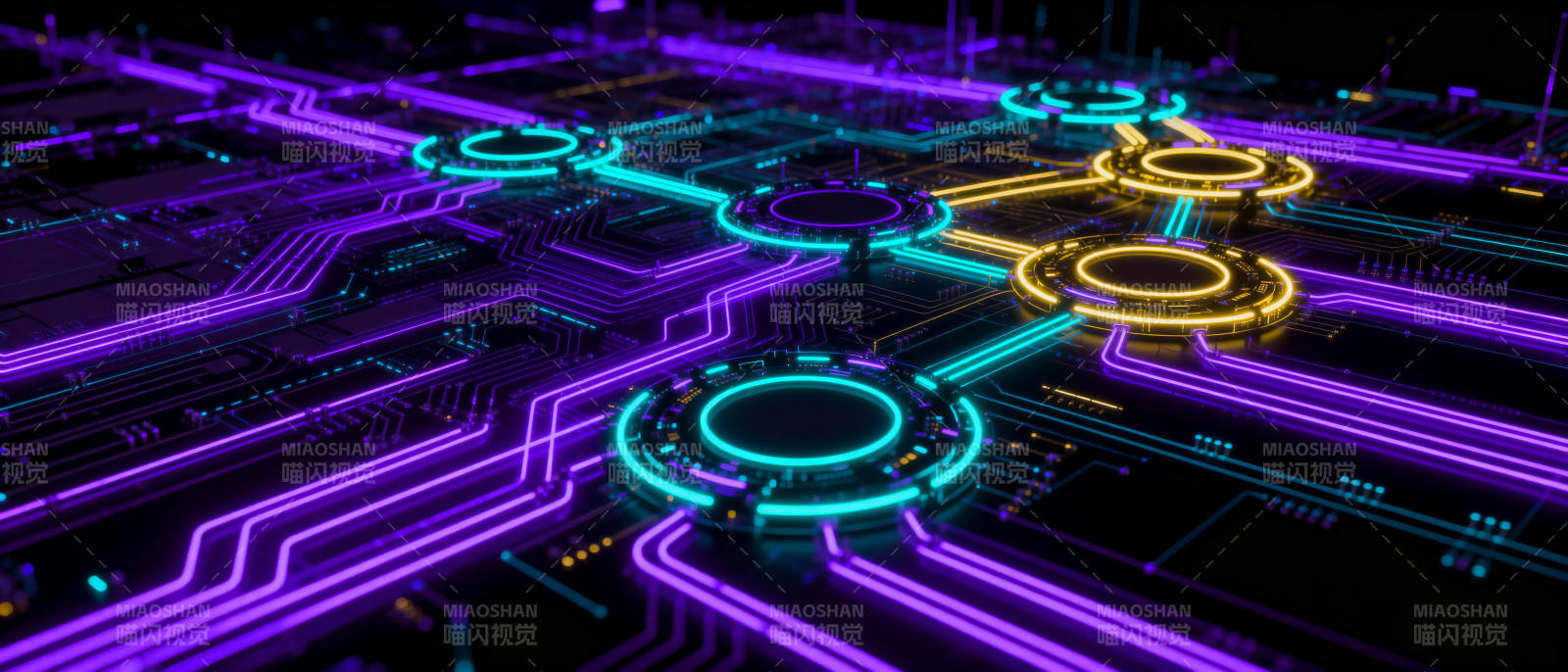 霓虹电路网络图片