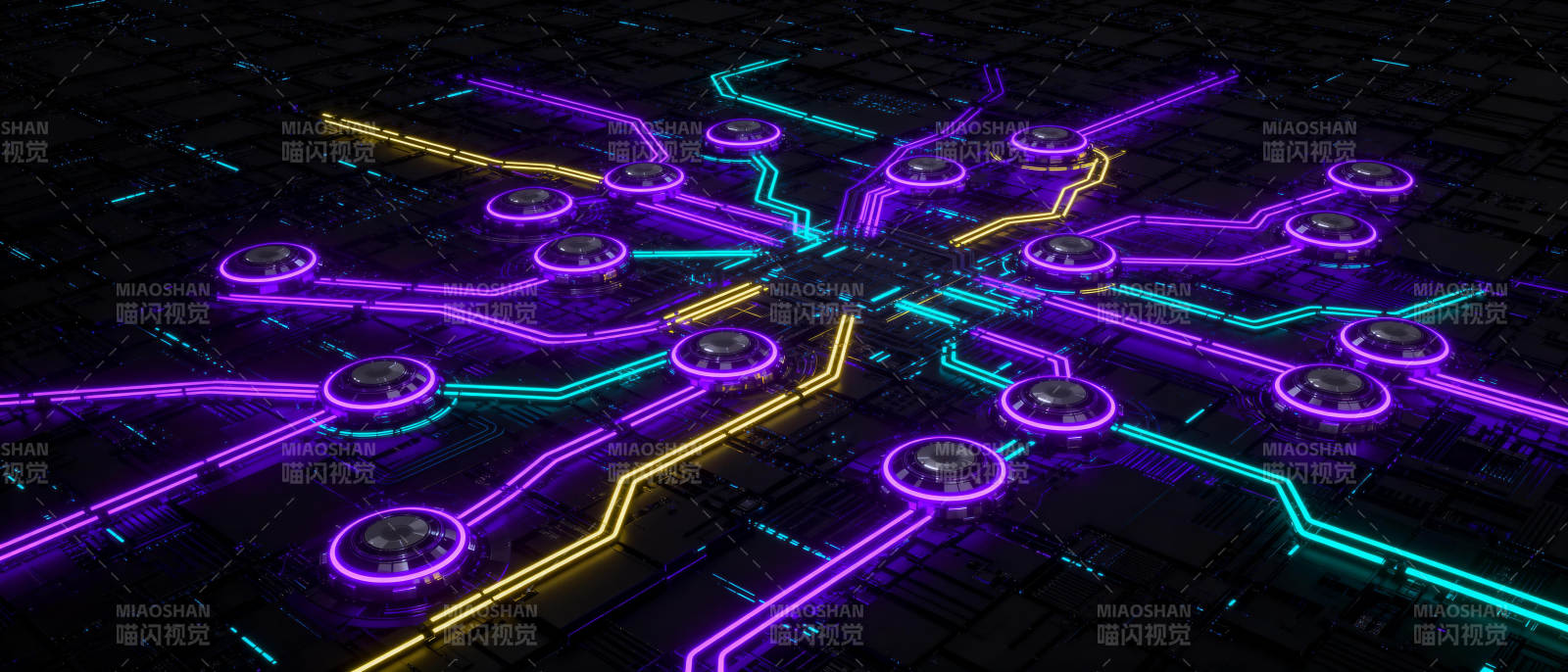 霓虹电路网络图片