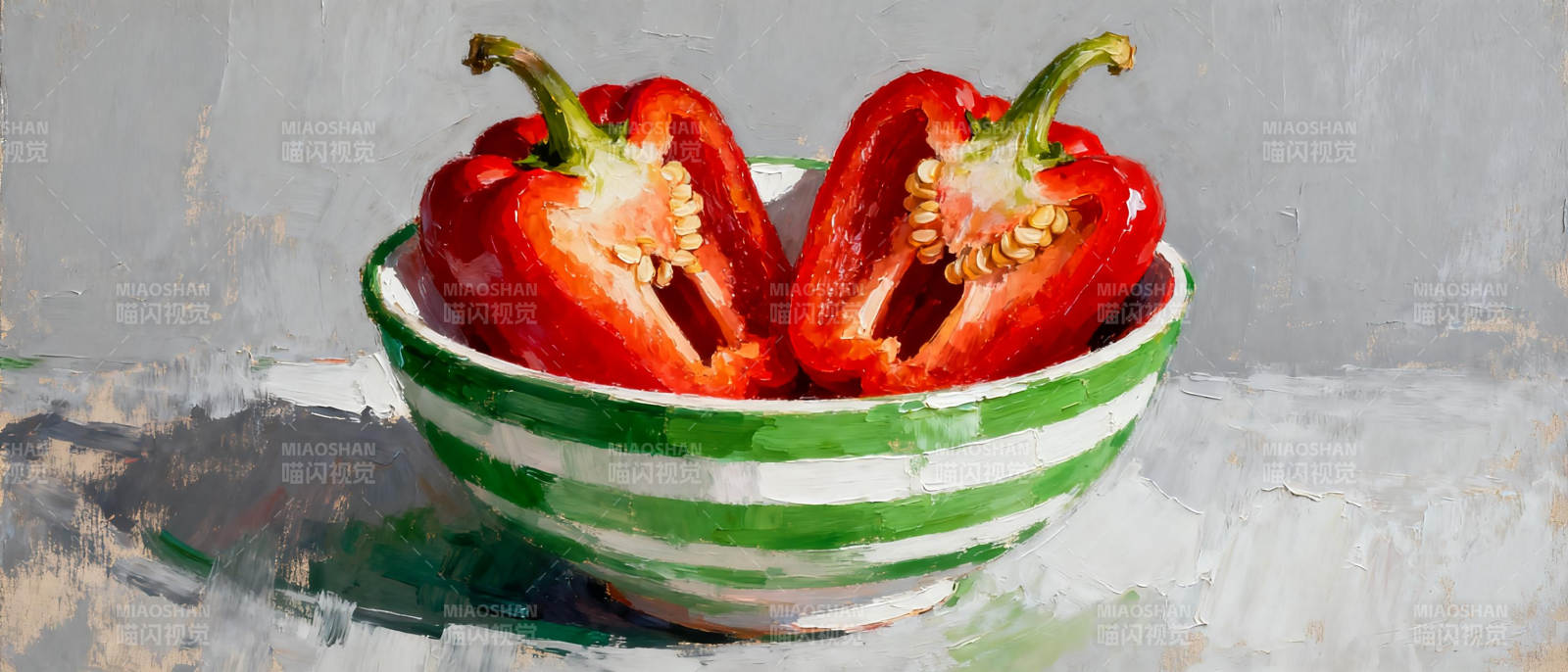 红椒静物画图片