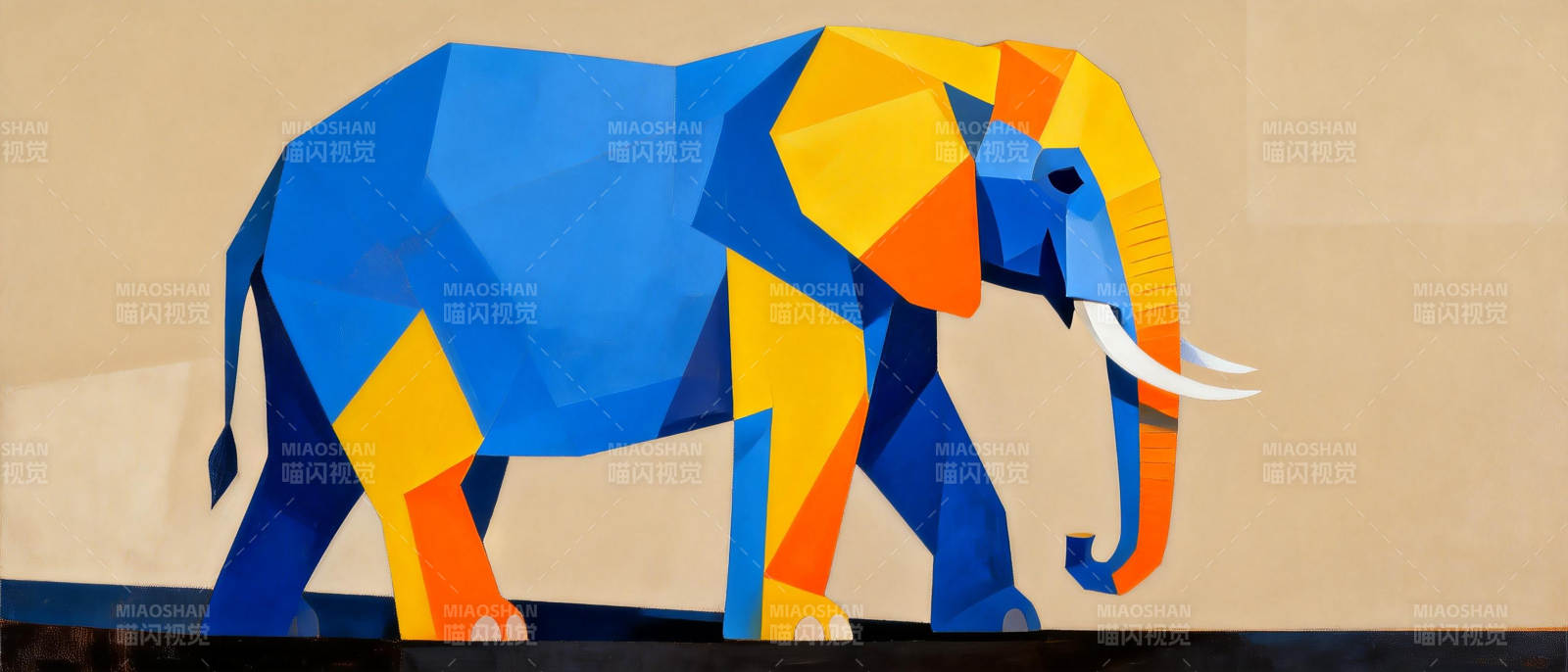 几何大象艺术图片