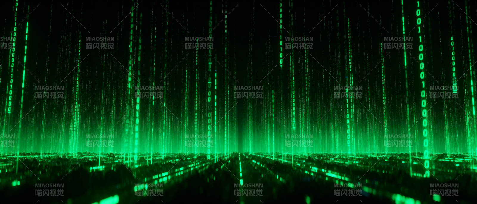 数字矩阵绿光流图片