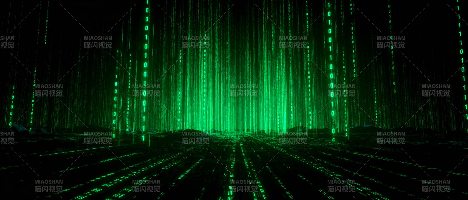 绿色数据流矩阵图片