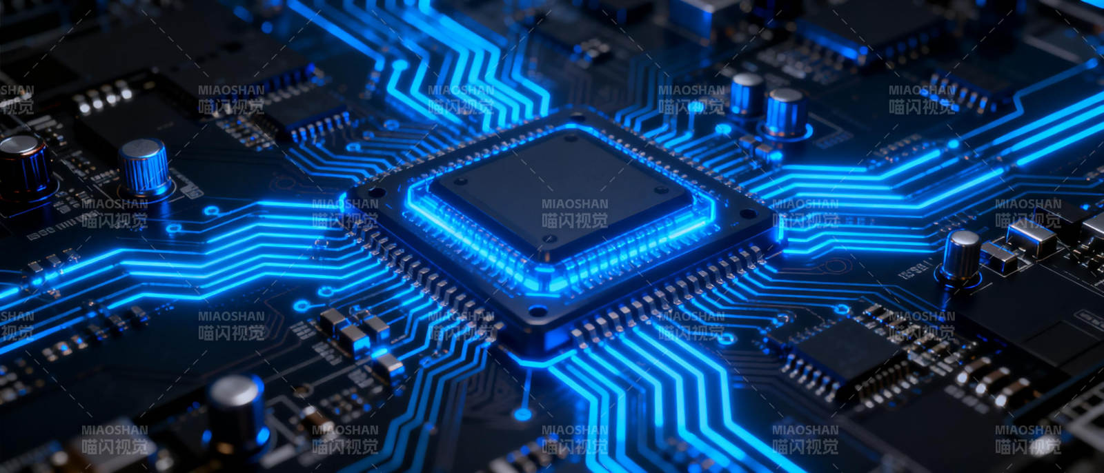 芯片电路发光图图片