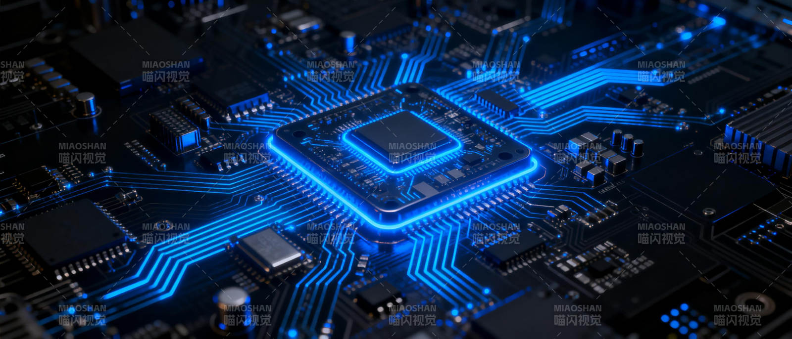 芯片电路发光图图片