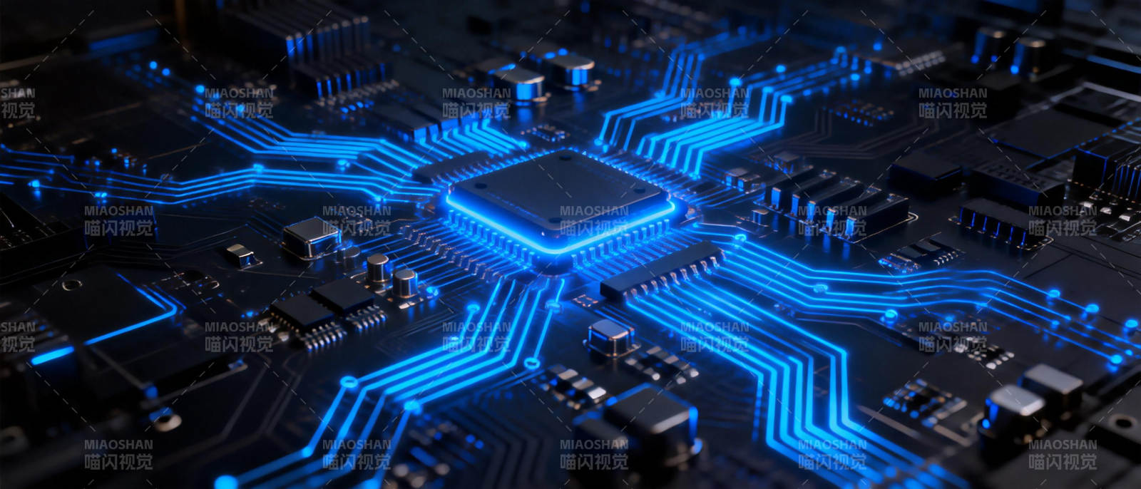 芯片电路发光图图片