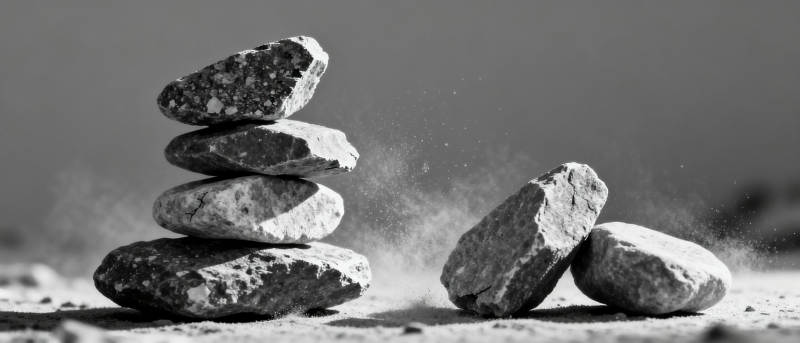 石堆平衡瞬间图片