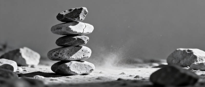 石堆平衡瞬间图片