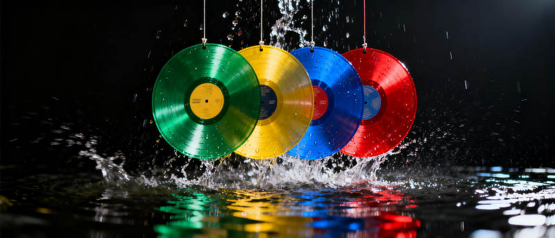 彩碟溅水光影图片