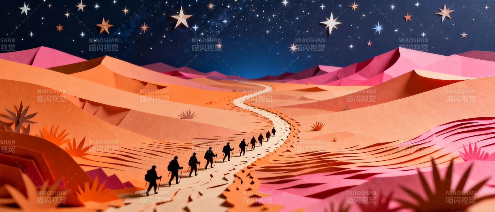 沙漠夜行图图片