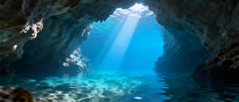 水洞光影图片