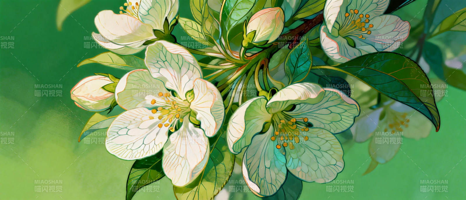 春日花枝绽放图片