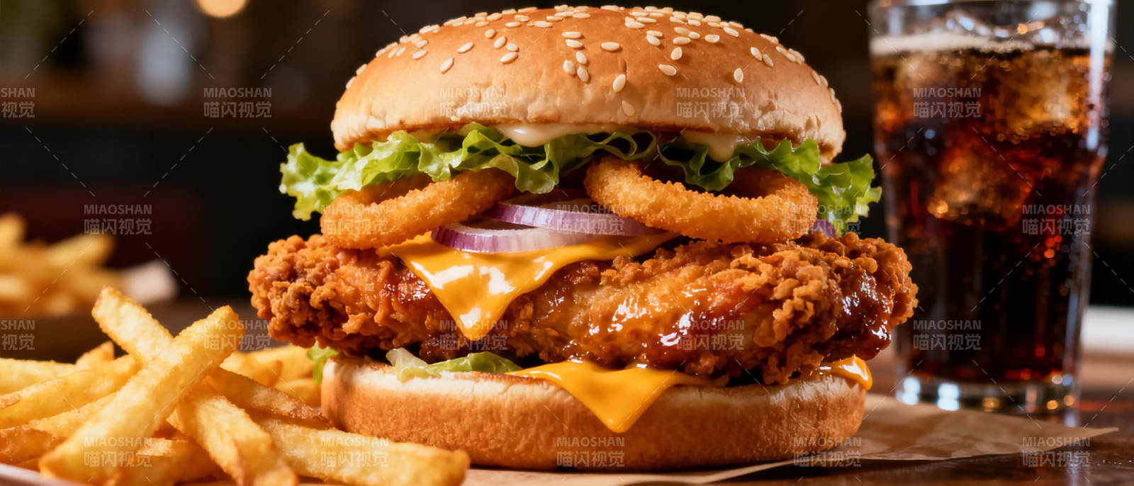 香酥鸡排汉堡图片