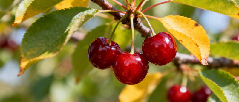 枝头红樱桃图片