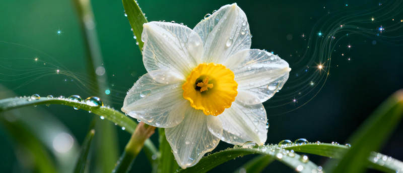 水珠映花 春意盎然图片