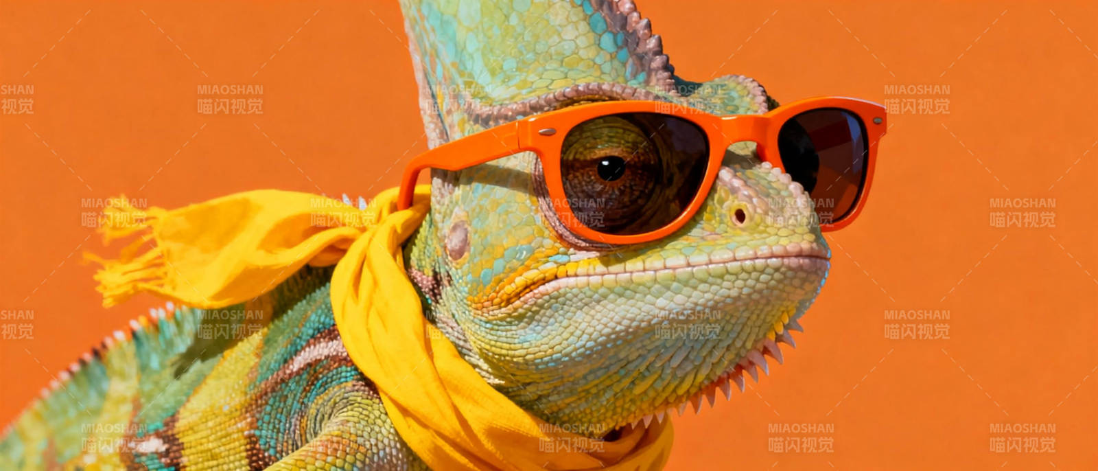 酷炫蜥蜴戴墨镜图片