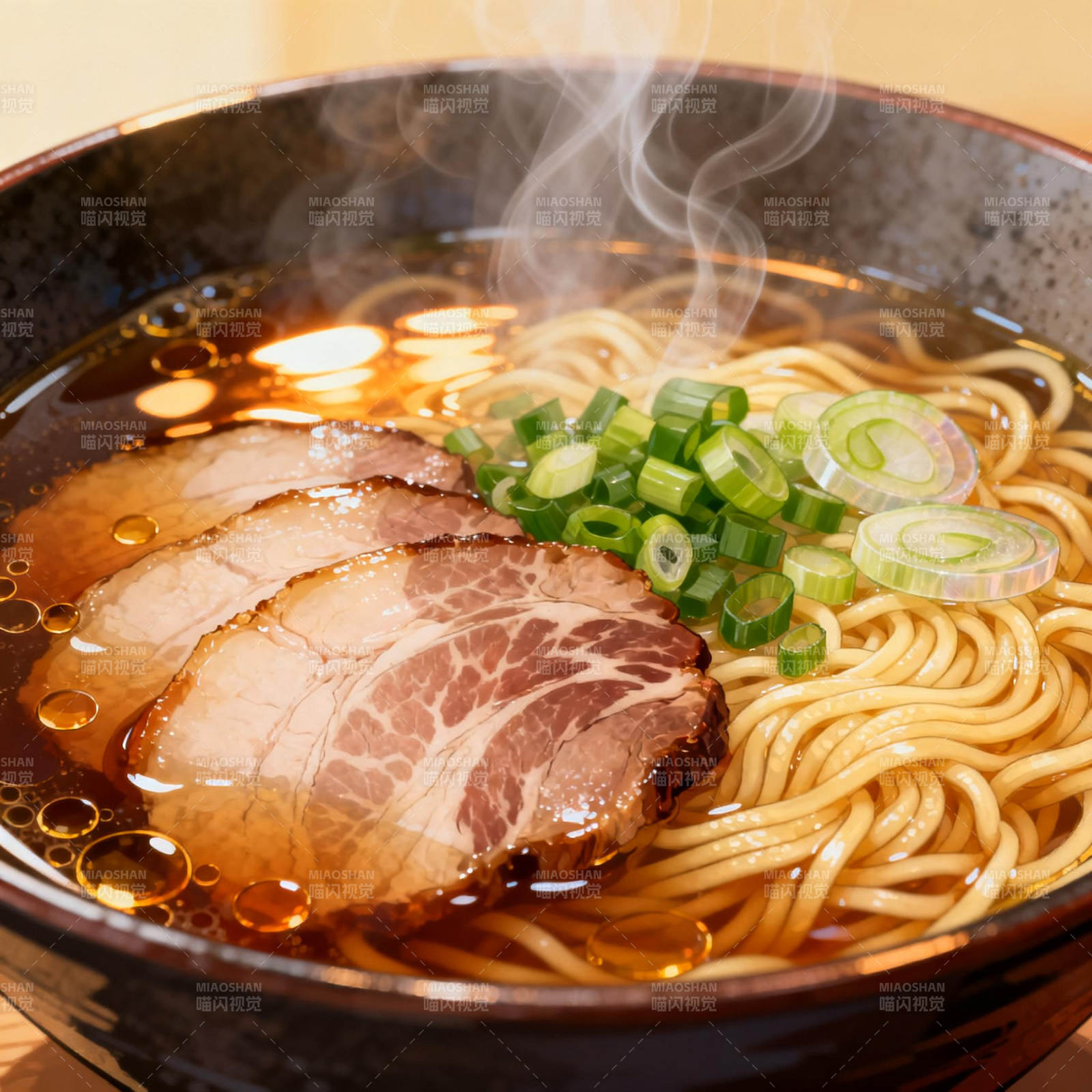 热腾腾的拉面图片