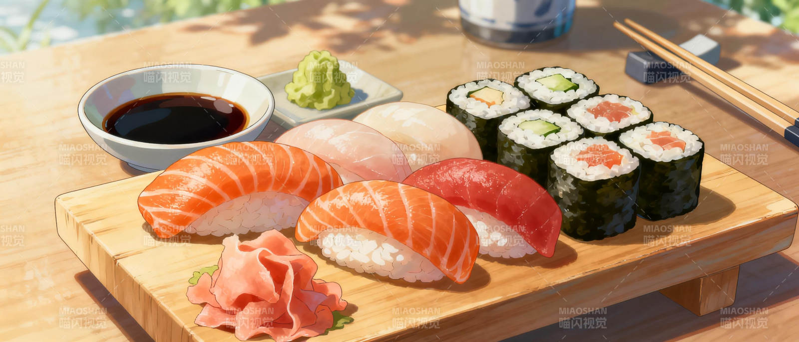 美味寿司拼盘图片